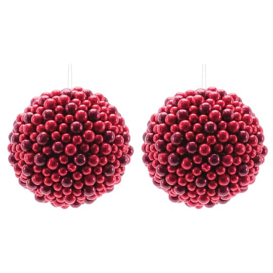 Melrose 6" Red Foam Ball Ornaments, 2ct.